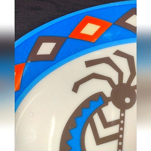 Kokopelli Southwest Design Decorative Only Oval Plate 11 Inch Colorful Set Of 2 - Picture 13 of 16
